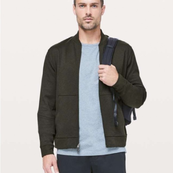 lululemon athletica Other - lululemon athletica City Sweat Bomber  Jacket Thermo Size XL Olive Green